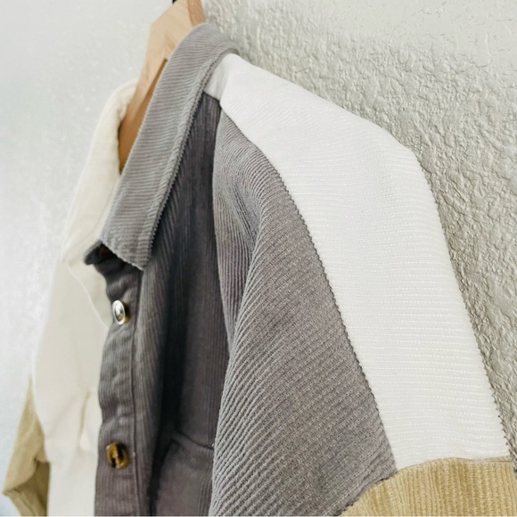 ACOA Corduroy Colorblock Oversized Shirt / Shacket - Picture 10 of 13